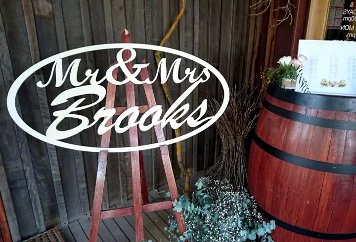 Laser Cut Wooden Wedding Sign