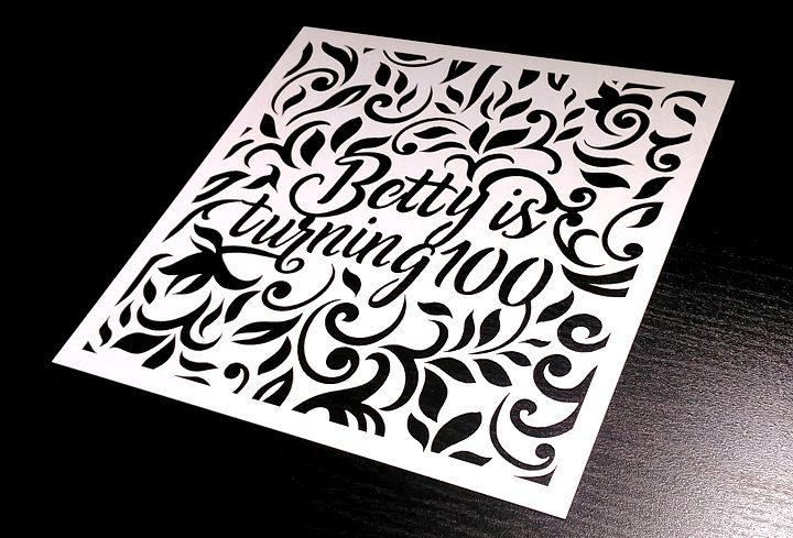 laser cut birthday invitation