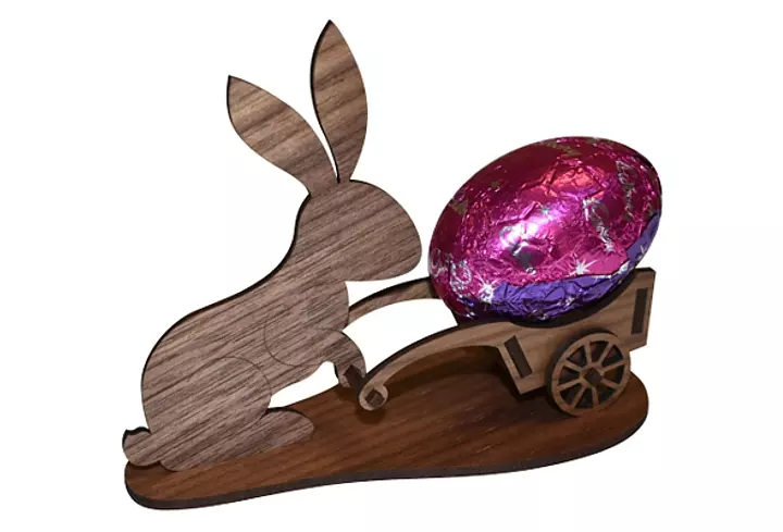 laser cut wooden easter bunny rear