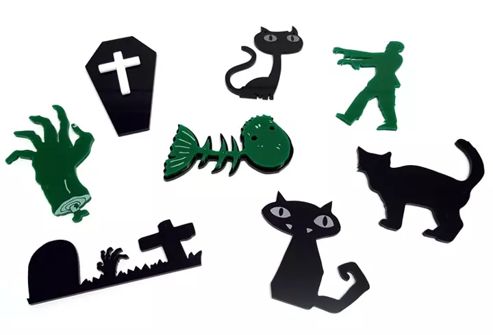 laser cut acrylic halloween shapes