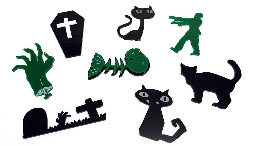 Laser Cut Acrylic Halloween Shapes