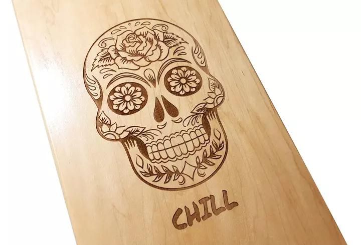 laser engraved skateboard deck