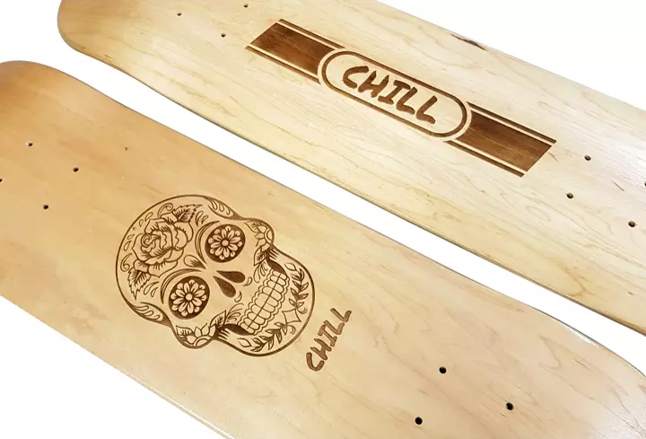 skateboard laser engraving